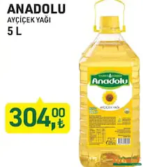 TARIM KREDİ ANADOLU AYÇİÇEK YAĞI 5 L TARIM KREDİ ANADOLU AYÇİÇEK YAĞI 5 L